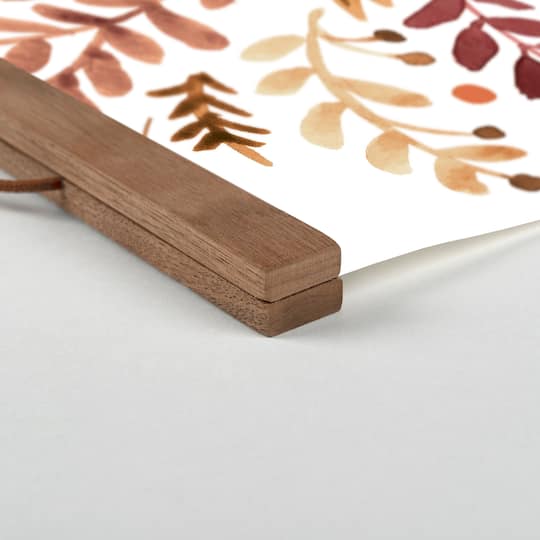 Give Thanks Fall Floral Teak Hanging Canvas